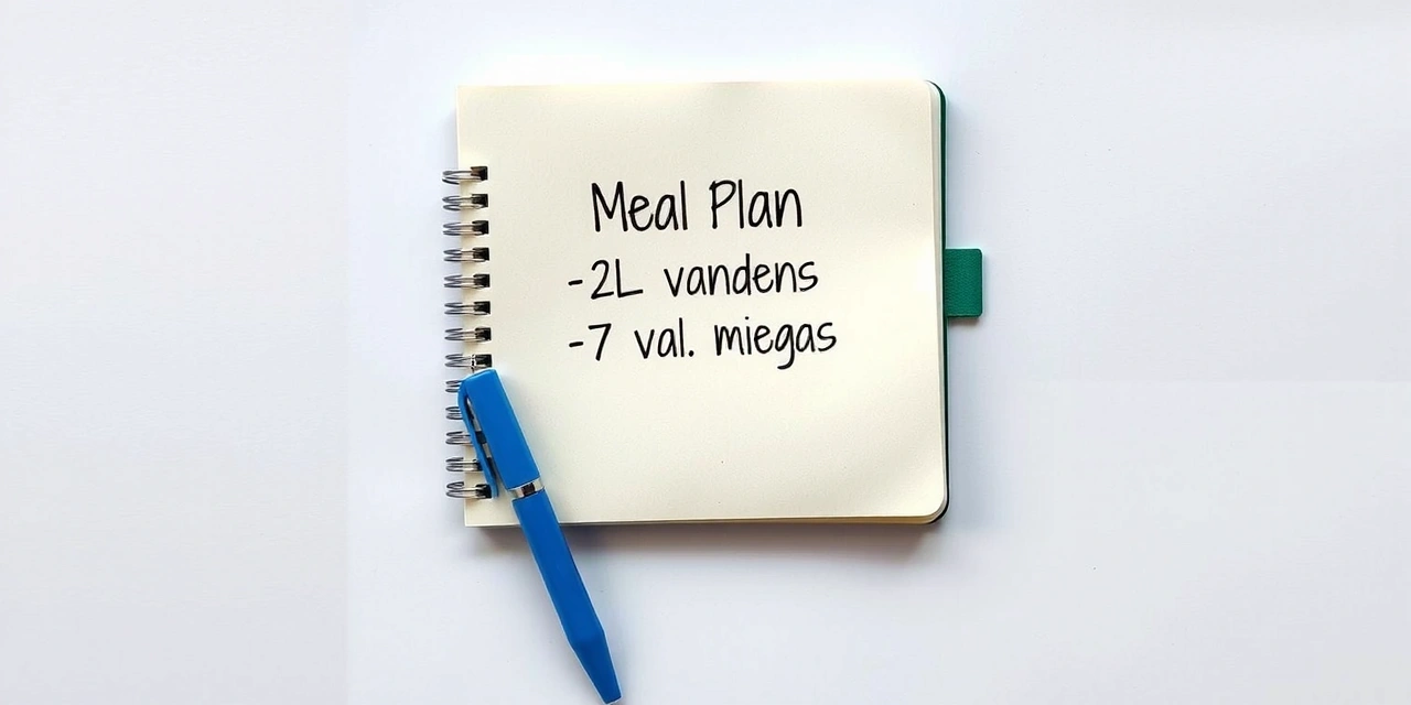 Ranka rašytas mitybos dienoraštis su skaičiais